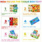 Yogingo Baby Toys 6 To 12 Months - Tissue Box Toy Montessori For Babies 6-12 Months, Soft Stuffed High Contrast Crinkle Infant Sensory Toys, Boys&Girls Kids Early Learning Gifts