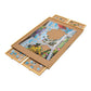 Bits and Pieces Puzzle Board with Drawers - 1500 Piece Jigsaw Puzzle Table Organizer - enhanced Wooden Puzzle Board for mature-themeds  26x35 Smooth Non-Slip Surface  Portable Puzzle Table with Sorting Trays