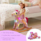 Glow Guards Light up Musical Unicorn Rocking Horse Set of 2 with Stuffed Rainbow Unicorn Toys Ride On Unicorn with Wooden Chair