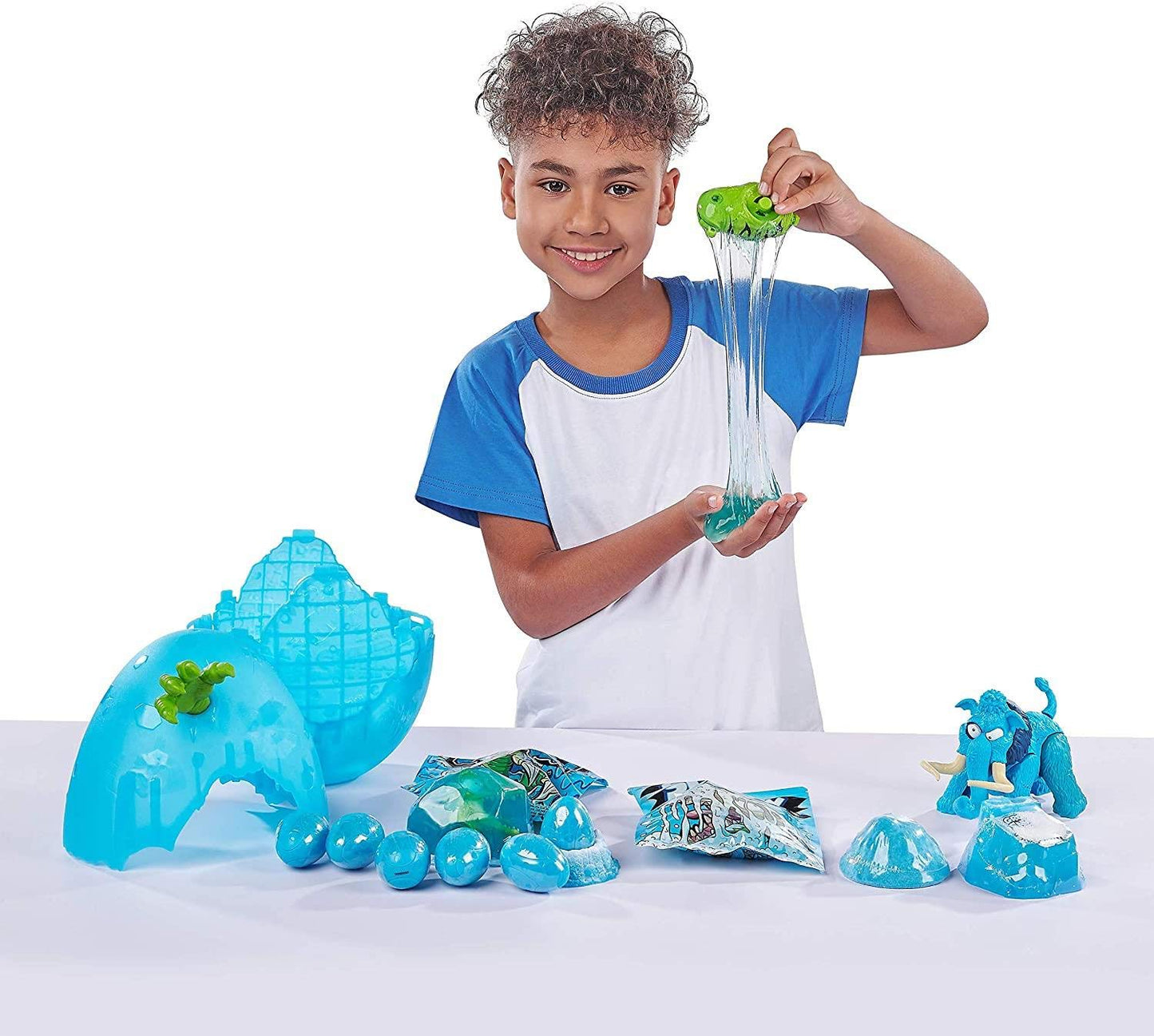 ZURU SMASHERS Dino Ice Age Raptor Surprise Egg - Blue, Over 25 Surprises, Collectible Dinosaur Toy, Model 7455D