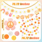 Tegeme 4 Pcs Groovy Party Decorations Garland Felt Ball Hippie Banner and Daisy Boho Garland Set with 6.5 ft Pom Pom Banner Spri