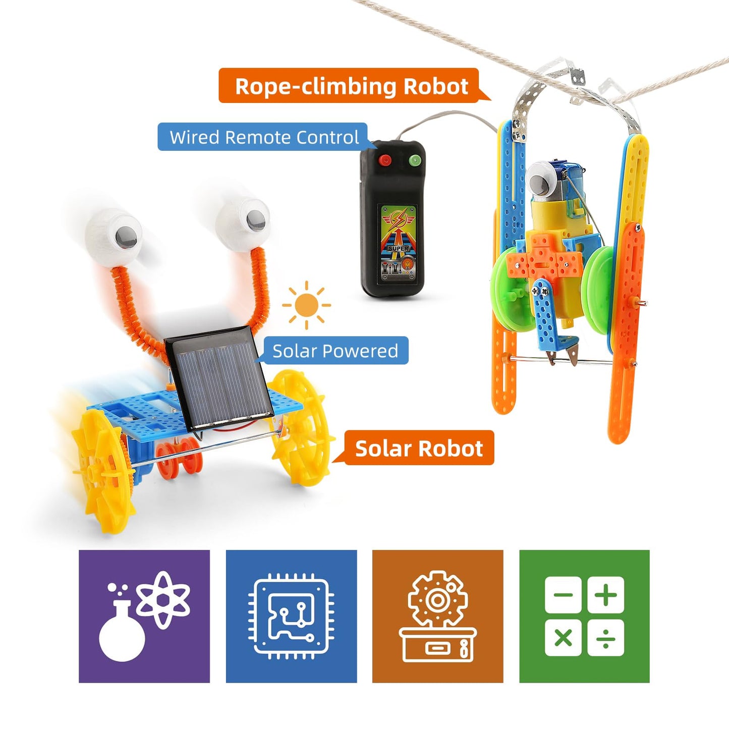 Stem Robotics Science Kits, Crafts For Boys 6-8 Girls 8-12, Robot Building Kit For Kids 8-10, Electronic Science Experiments Activities, Engineering Toys 7+ 6 7 8 9 10 11 12 + Year Old Gifts
