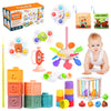 Ouwanch Montessori Toys For Babies 6-12 Months, 8 In 1 Montessori Toys, Soft Baby Toys 6-12 Months, Toddler Bath Toys Sensory To
