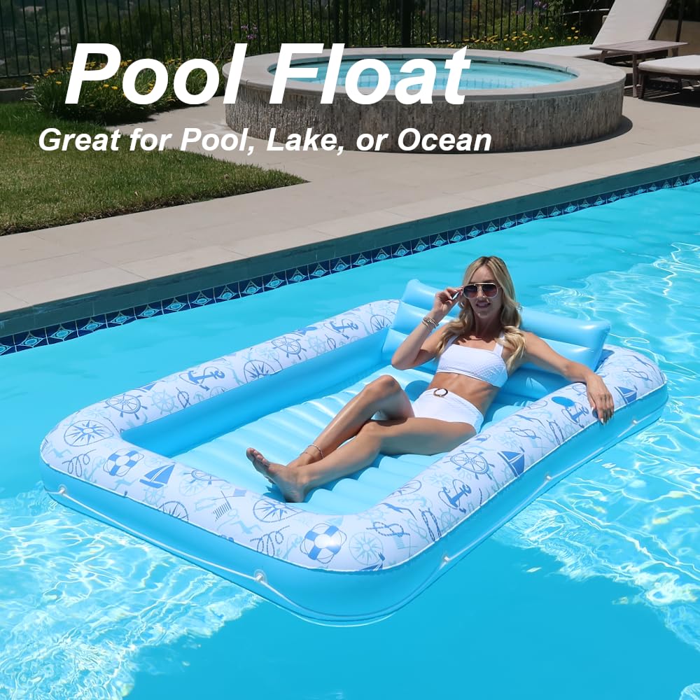 Xl Inflatable Tanning Pool Lounge - Electric Pump Included - 85    X 58    - Sunbathing Suntanning (Extra Large)