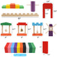 BigOtters Extra Large Domino Blocks Set, 108PCS Colorful Wooden Racing Tiles, Educational Toys for Boys & Girls, Multicolored