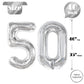 50 Balloon Number, Silver Number 50Th Birthday Balloons 40 Inch, 50 Years Old Silver Birthday Decorations For Men Women, 50Th An