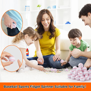 36 Pack Baseball Fidget Spinners For Kids, Baseball Party Favors, Stress Balls, Fidget Toys Bulk, Goodie Bags Stuffers For Birthday Gifts, Treasure Box Toys For Classroom, Easter Egg Fillers