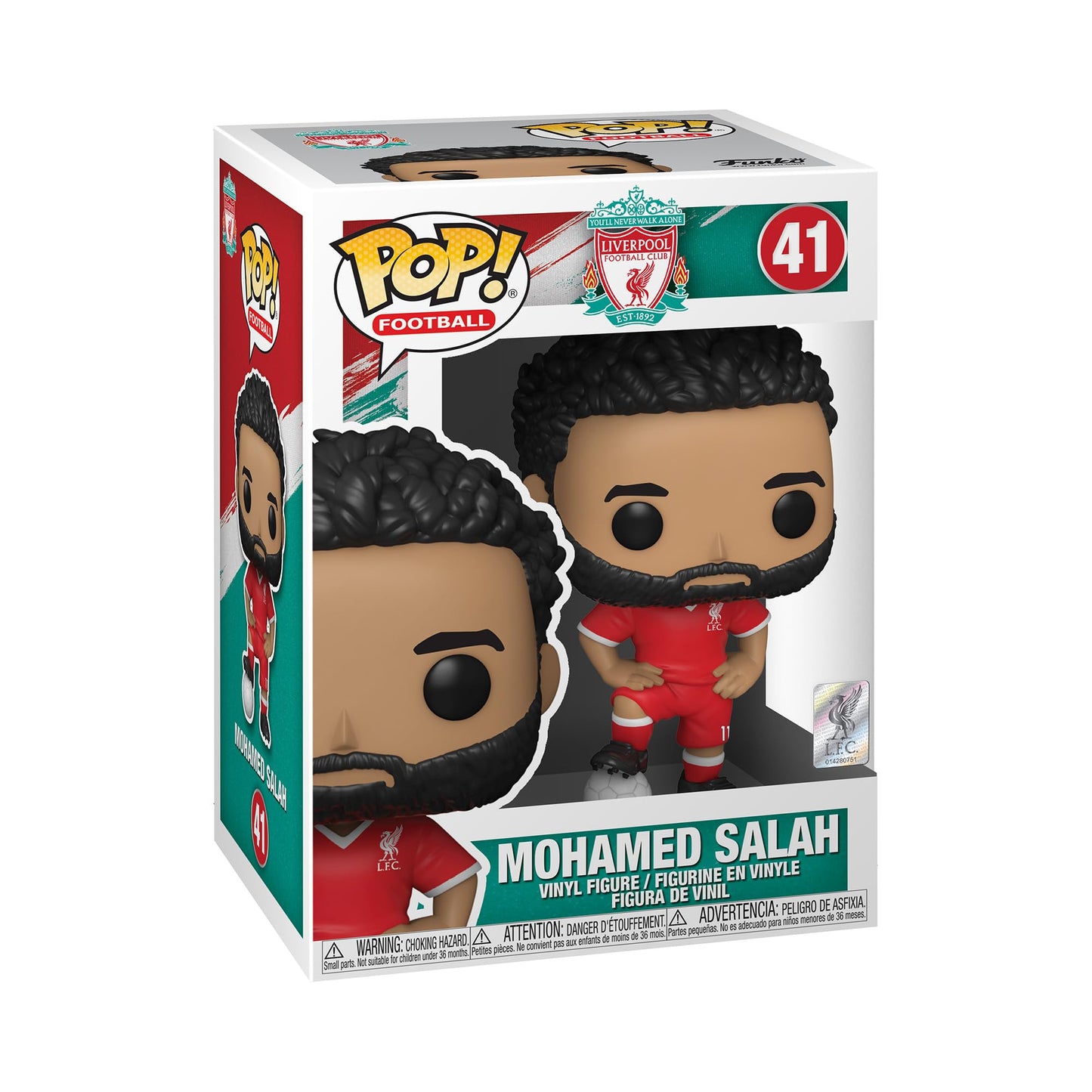 Funko POP Football Mohamed Salah Figure, Vinyl, Multicolor, Model 52173