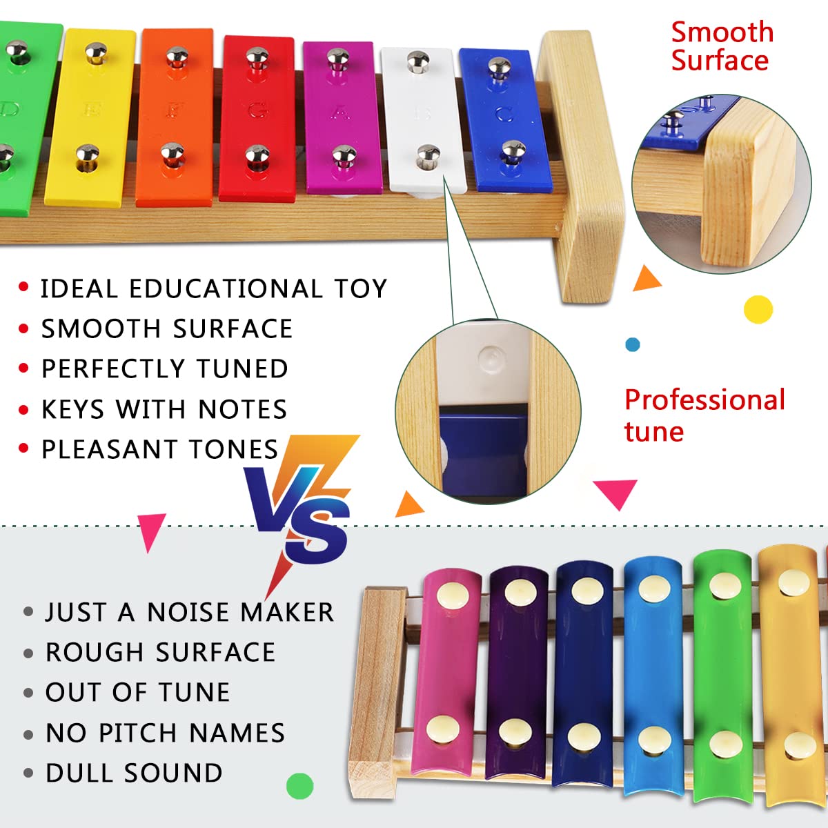 Looikoos Toddler Musical Instruments Set Wooden Percussion Instruments Xylophone Toy For Kids Montessori Toys For 1 Year Old Boys Girls With Maracas Easter Eggs