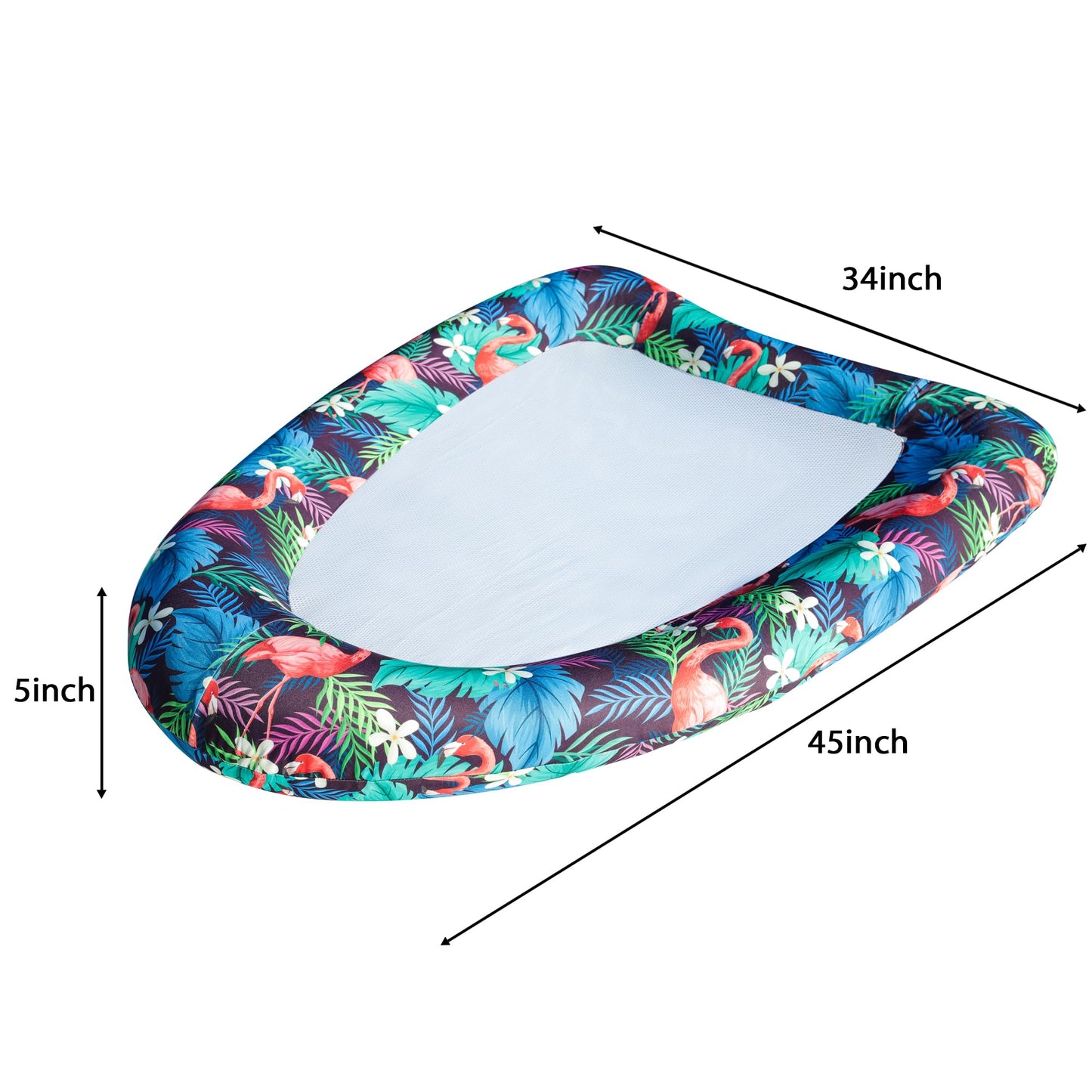 Inflatable Pool Floats for mature-themeds  Fabric Covered Pool Chair Float for Pool Floating  mature-themed Pool Floats for Lake  Beach Floaties (Flamingo Pattern)