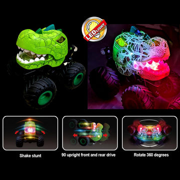Dinosaur Remote Control Car, 360 Rotating RC Stunt Car Monster Truck Toys with Spray, Light & Sound, 2.4GHz All Terrain RC Cars
