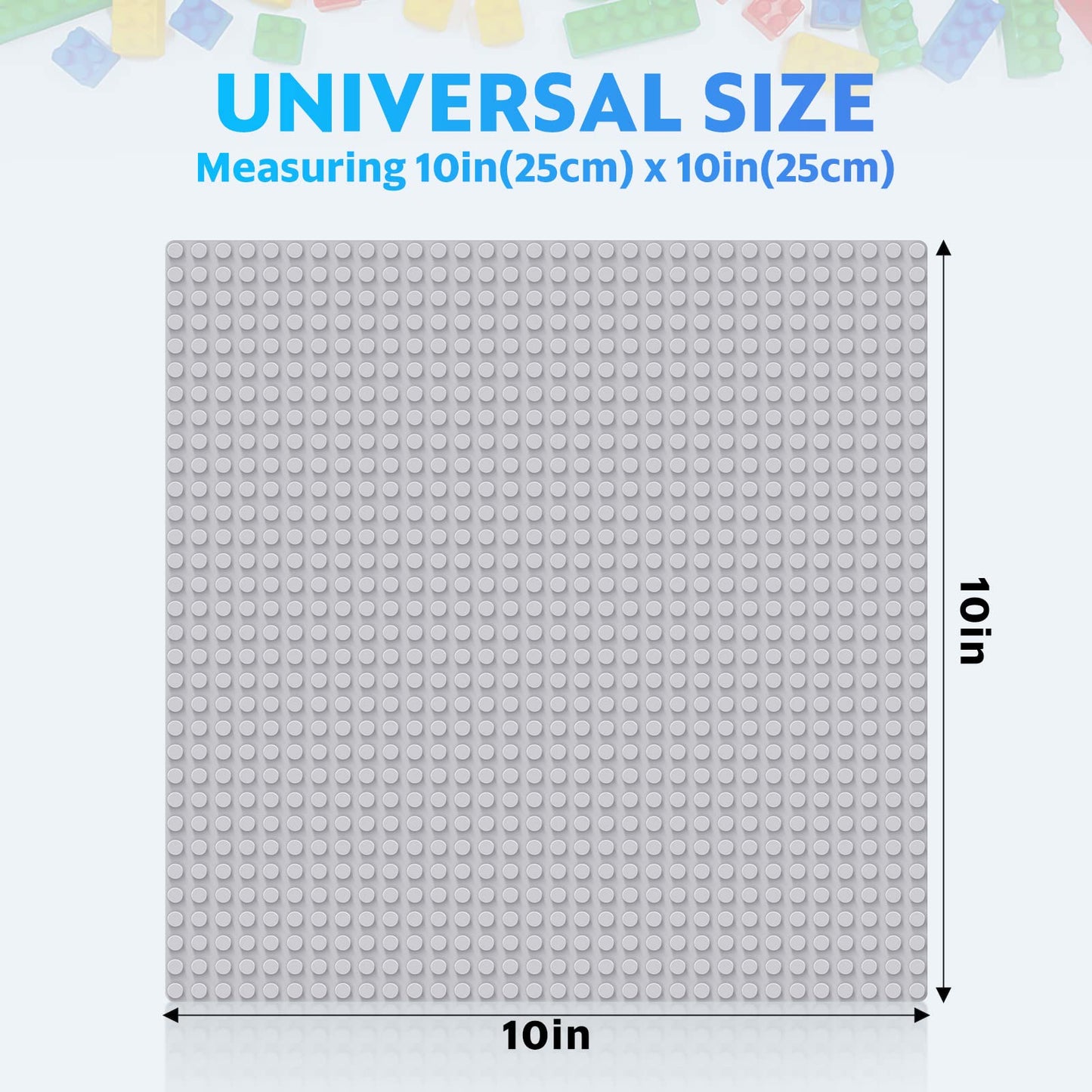 Pokiiulk Classic Baseplates Building Plates-Pack Of 10 Large 10'' X 10'' Building Bricks Compatible With All Major Brands,Perfec