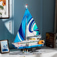 FUNWHOLE Sailboat La Brisa Building Bricks Set - 1640 Pcs Large Plastic Model F9074 for Adults and Technic Lovers