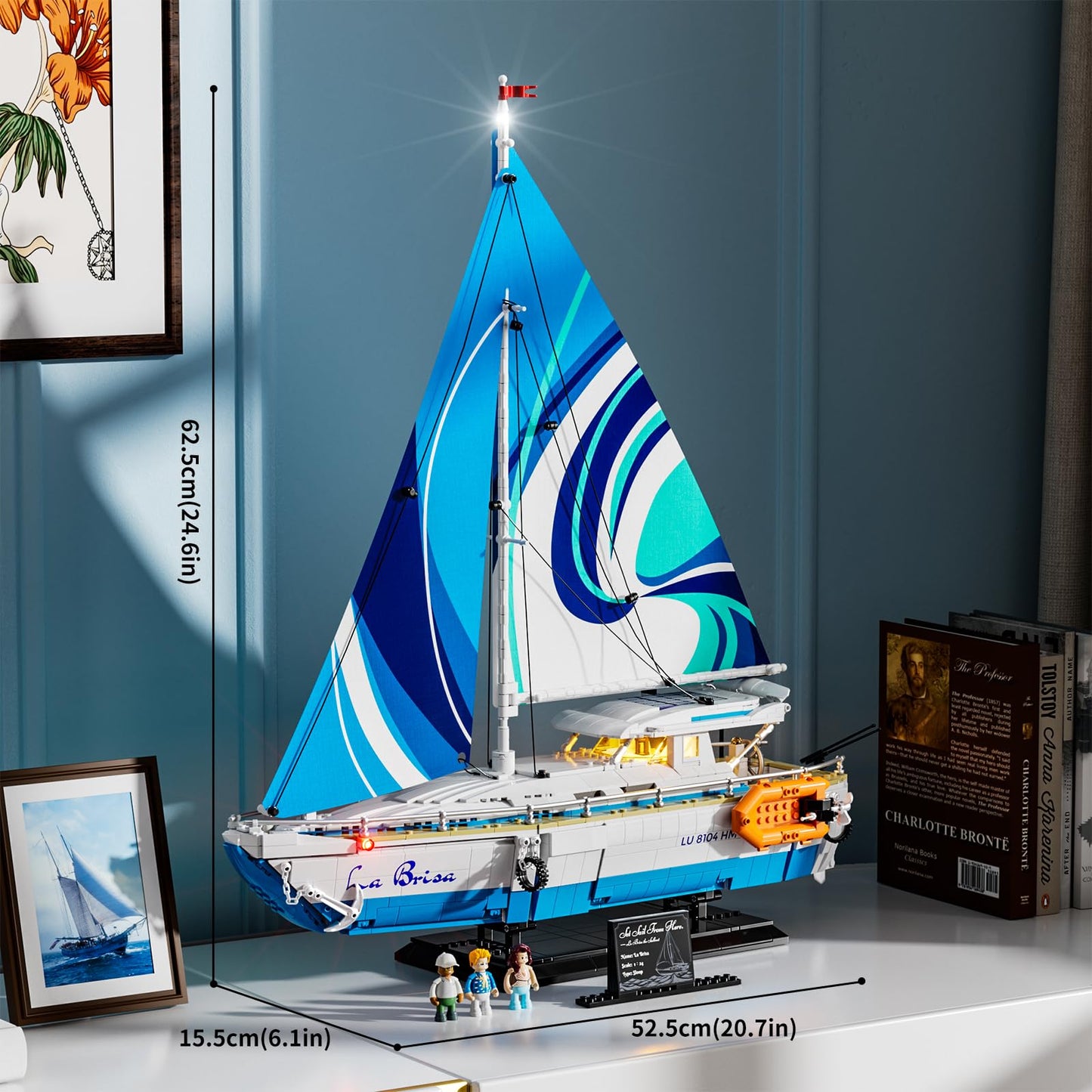 FUNWHOLE Sailboat La Brisa Building Bricks Set - 1640 Pcs Large Plastic Model F9074 for Adults and Technic Lovers