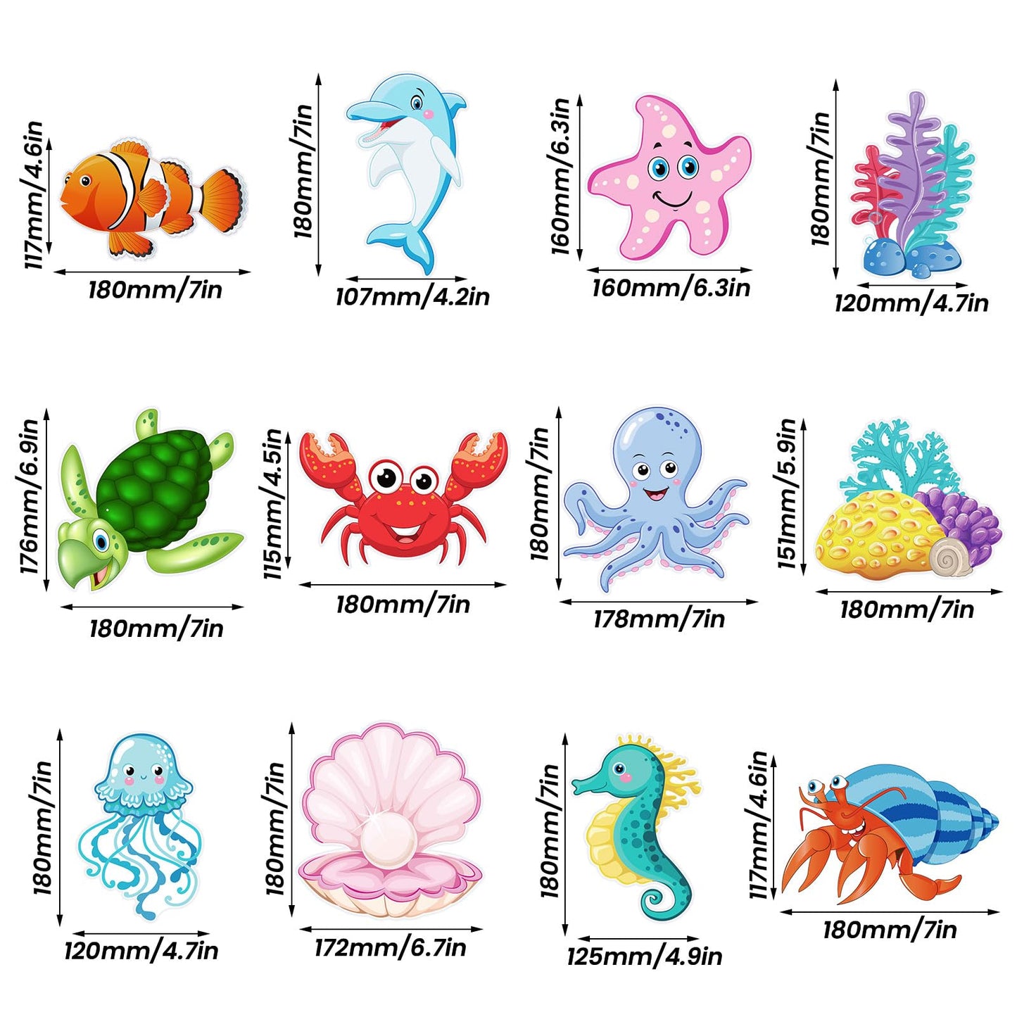 Dianelhall 30 Pieces Sea Animals Hanging Swirl Decorations Under the Sea Birthday Party Ceiling Decor for Boys Girls Ocean Merma