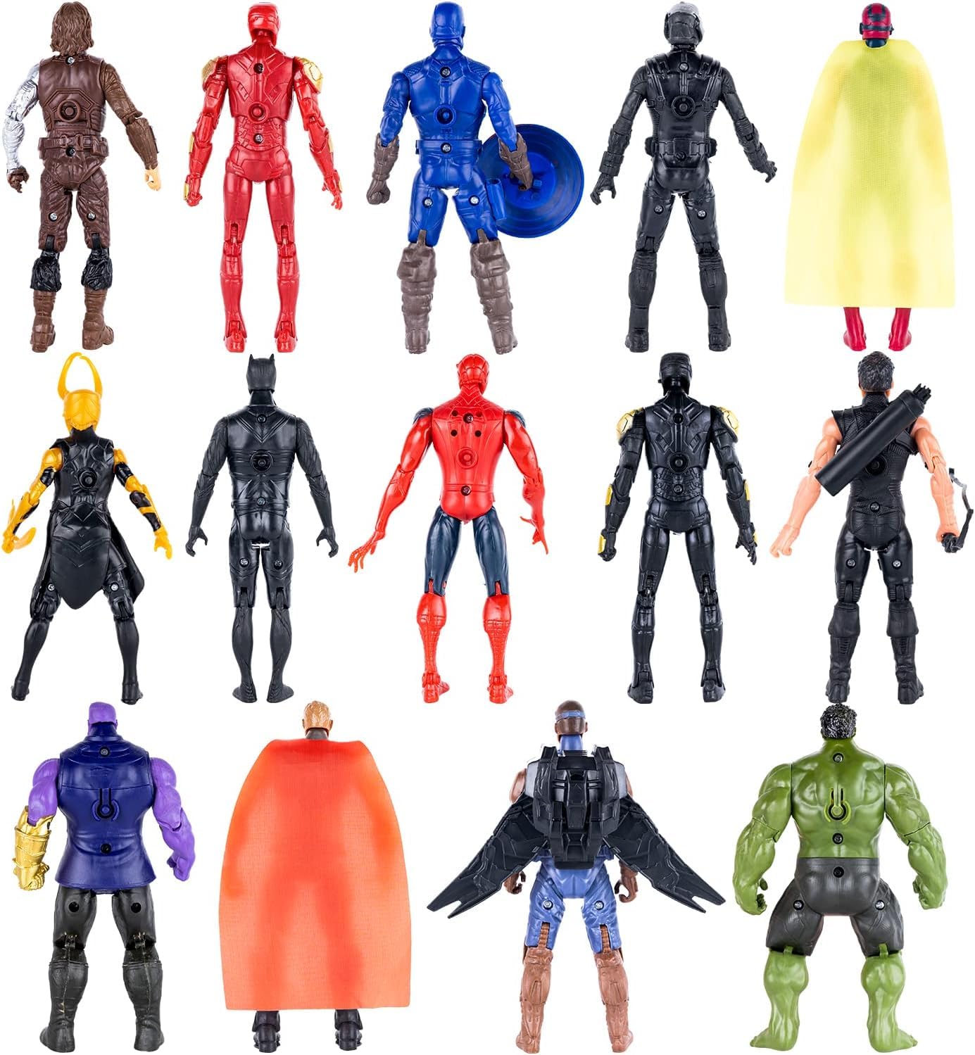 Muksse 14 Pcs Big Set Superhero Action Figures - Collectible Models 6.5-Inches Tall, Exclusive Set Superhero Toys, For Kids, Fig