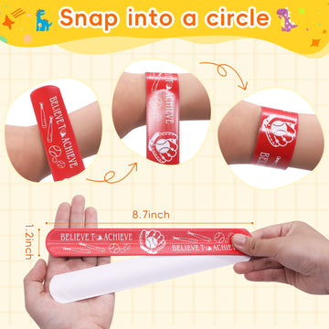JoyRapt 144PCS Slap Bracelets for Kids 8-12 Party Favors, Christmas Gifts for Kids Slap Bracelets Bulk Classroom Prizes, Snap Br