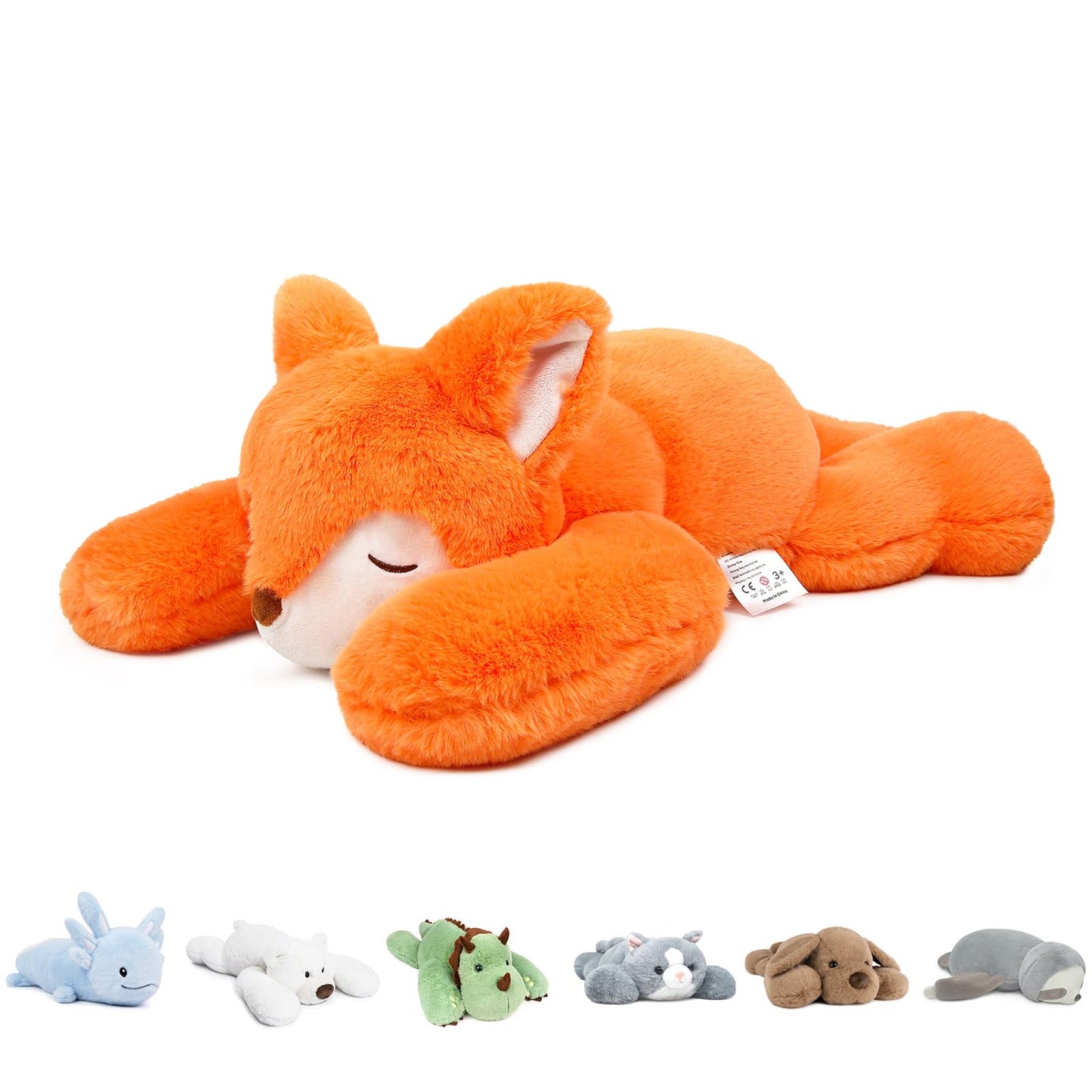 Niuniu Daddy 20' | 3.3 Pound Fox Weighted Stuffed Animals, Giant Fox Sensory Body Pillow Plush Toy, Heavy Weighted Lap Animals With Adults Kids & Soft Squishy Fur For Birthday