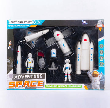 Babafab Adventure Space 9-Piece Astronaut & Rocket Exploration Toy Set - Stem Learning Playset For Kids Ages 3+