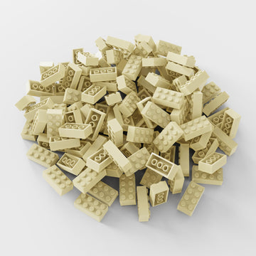 Classic Building Bricks 100 Pieces 2X4 Apricot Yellow, Classic Brick Block Parts And Pieces 3001, Compatible With Lego, Age 6+ C