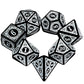 Carving in White Black DND Dice Set for Board Game