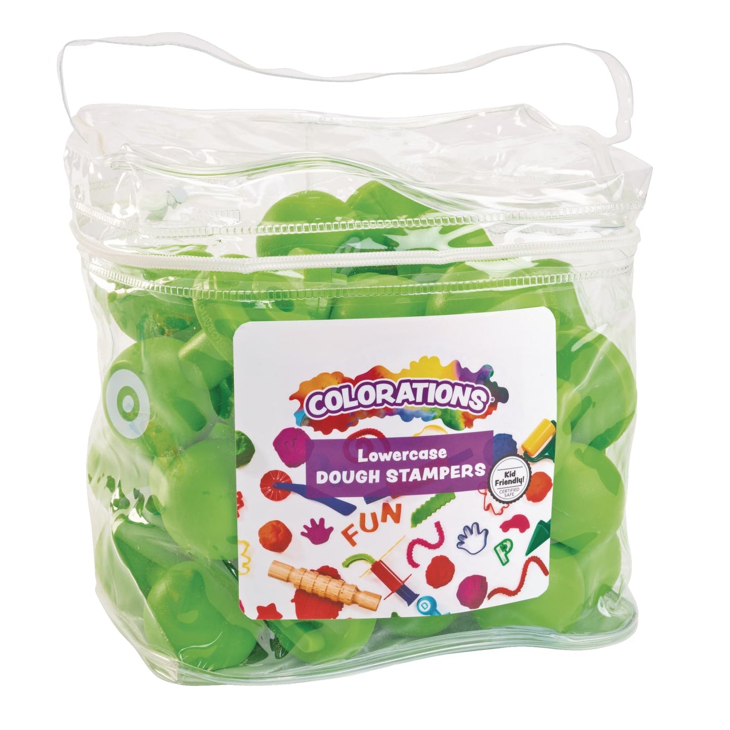 Colorations Alphabet Dough Stampers Set, Lowercase Letters, 26 Letter Stamps for Toddlers & Preschool Kids, Learn ABC & Spelling