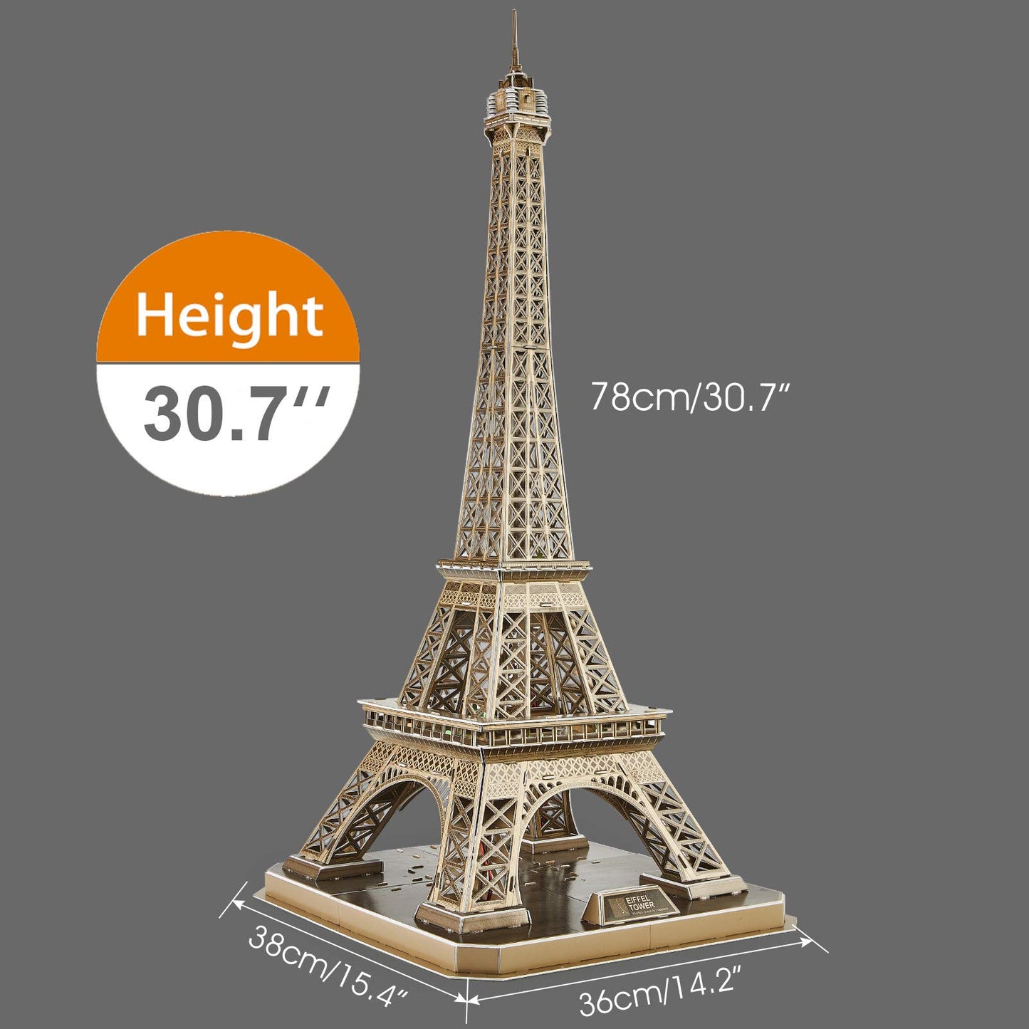 Cubicfun 3D Puzzles Led Dubai Burj Khalifa 57.5'' H Architecture Building Model Kits For Adults, Souvenir Decoration And Birthda