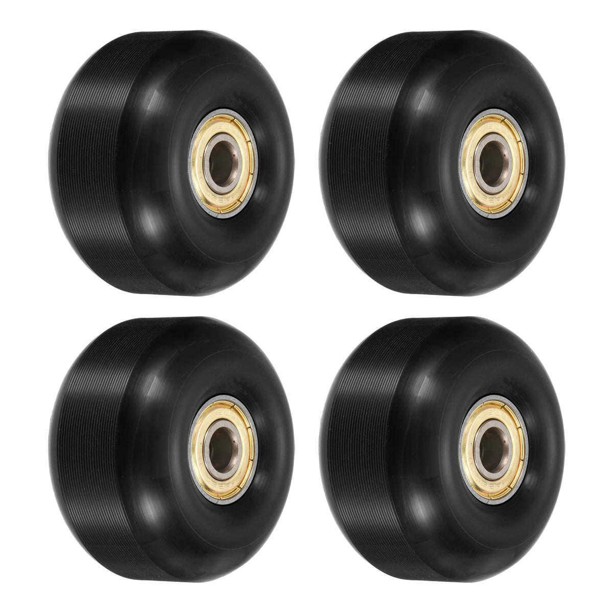 PATIKIL 52mm Skateboard Wheels with Bearings, 4 Pack Street Wheels for Skateboards Cruiser Wheel Replacement 95A, Black Golden