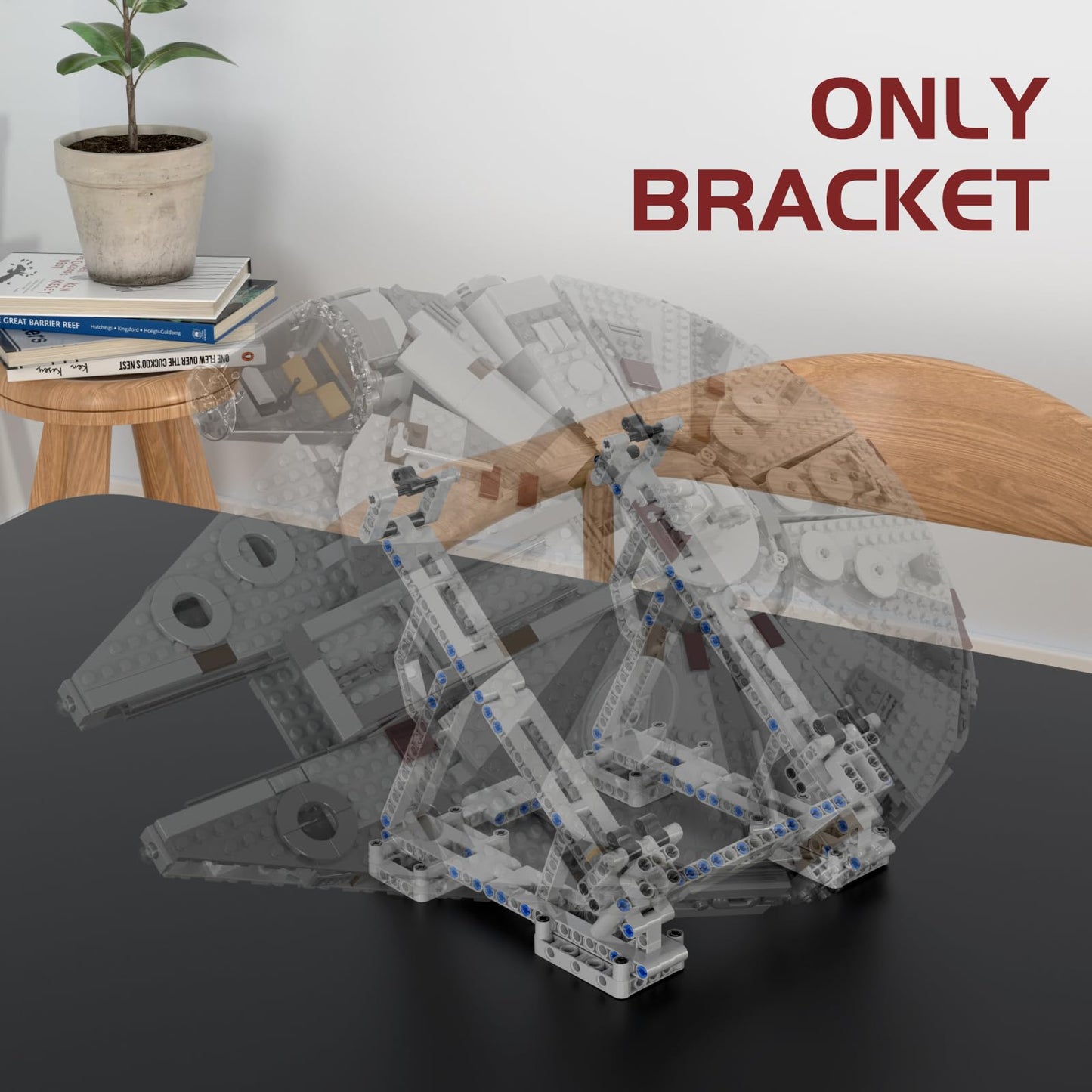Millennium Falcon Vertical Display Bracket For Lego 75257 Starship Model, Sturdy Stand Building Kit, Best Gift And Movie Collectible For Adults(236 Pcs)