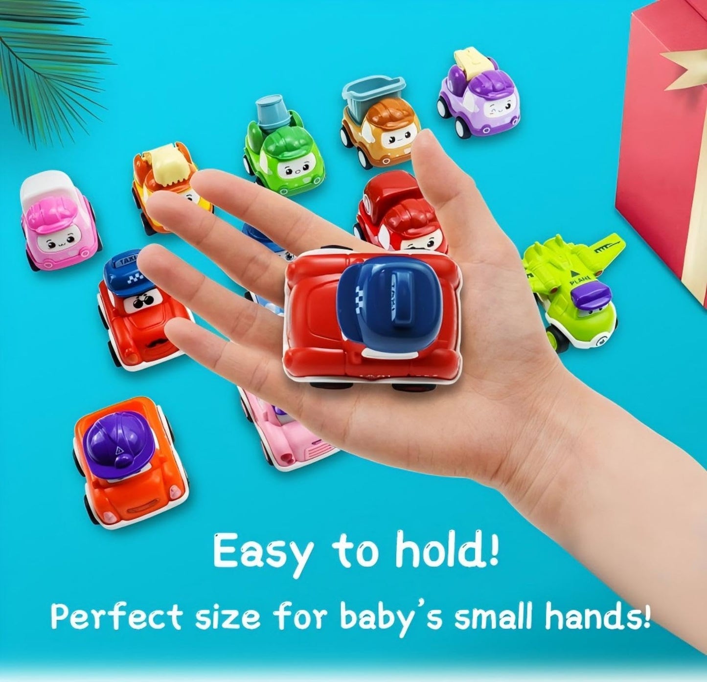 12 Pcs Pull Back Cars Set Toys For 1 2 3 Year Toddlers, Baby Car Toys For 6-12-18 Months, Construction Vehicle Racing Car Set, B
