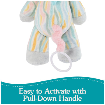 Gund Baby Safari Friends Zebra Pull-Down Musical Plush, Travel Friendly Sensory Toy With Stroller Loop For Ages 0 And Up, Rainbo