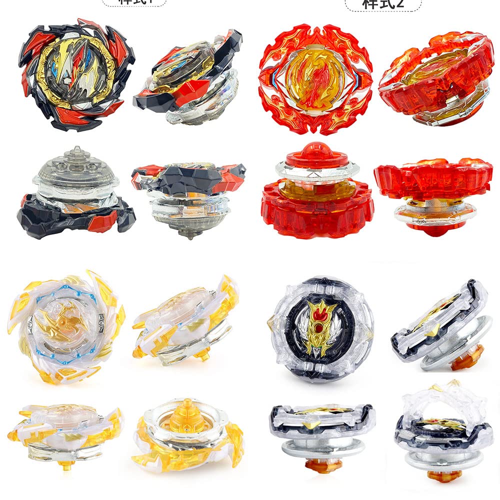 Owenkelng Bey Burst Gyro Toy Set Great Birthday Gift for Boys Children Kids 6 8+ Metal Fusion Attack Top Grip cutting edge Set with Battling Game Storage Box 8 Top Burst Gyros 3 Two-Way Launcher 2 Handles