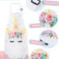 Wernnsai Rainbow Unicorn Toddler Aprons - Kids Aprons For Girls Toddler Paint Art Smock Waterproof Cooking Baking Painting Gardening Artist Chef Apron For Kids Age 2-5 Years