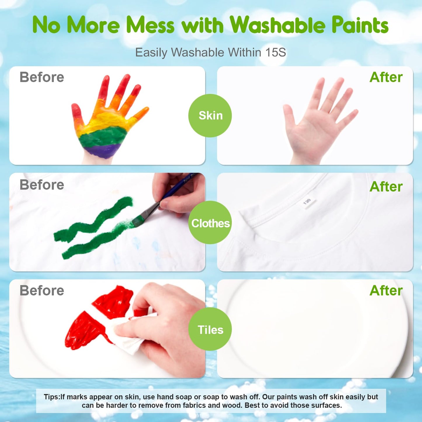 Jar Melo Washable Finger Paints for Toddlers - 12 Non-Toxic Colors, 25.2 Fl Oz, Safe Art Supplies for Kids Age 2+, Ideal for Hand & Feet