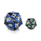 Large D20 Metal DND Dice DNDND 33mm Metal Dice with Gorgeous Gift Box for Dungeons and Dragons (Blue Stripe)