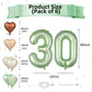 Biapian 40 Inch Sage Green Number 30 Balloons, Large Foil Number 3 & 0 Balloons With 18'' Olive Green Heart Balloon For 30Th Yea