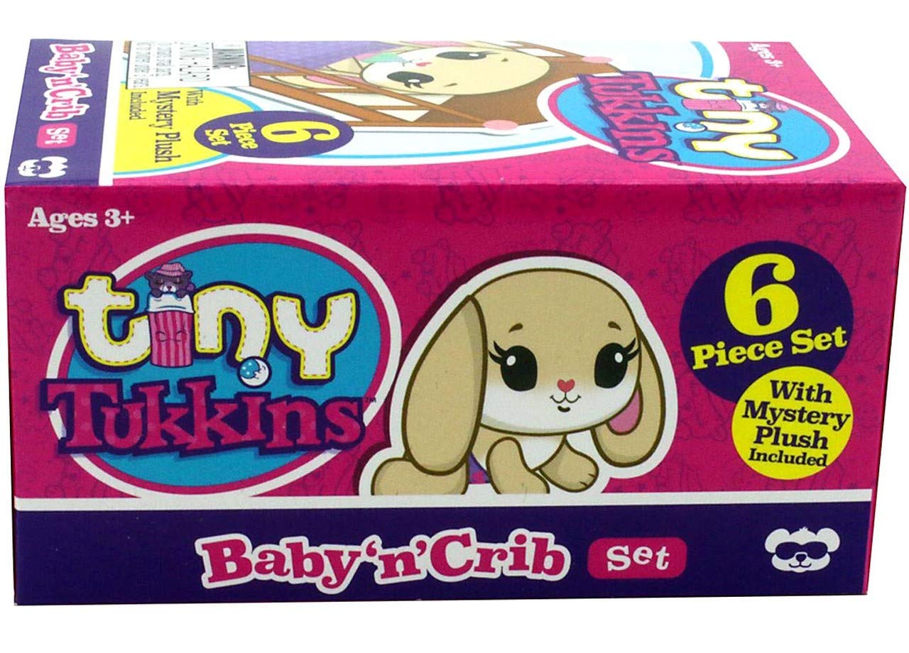 Tiny Tukkins Mouse Family Playset - Plush Naptime Nursery Set for Girls & Toddlers - Includes Big Sister & Baby Mouse - Core Playsets