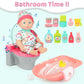 Deao Baby Doll Play Set, 25 Pcs Baby Dolls Accessories With Chair Booster Seat High Crib Toy Toilet And Bathtub Pretend Play Toys Gift For Ages 3 4 5 6 7 8 9 Girls Kids