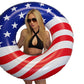 Inflatable Pool Floats - Avocado Pool Raft, Peach Pool Float, Gold Glitter Pool Float (Usa Flag)
