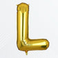 Flyloons Gold Alphabet Letter Foil Balloons for Name L Birthday Decoration Items, Anniversary, Baby Shower, Bachelorette, Weddin