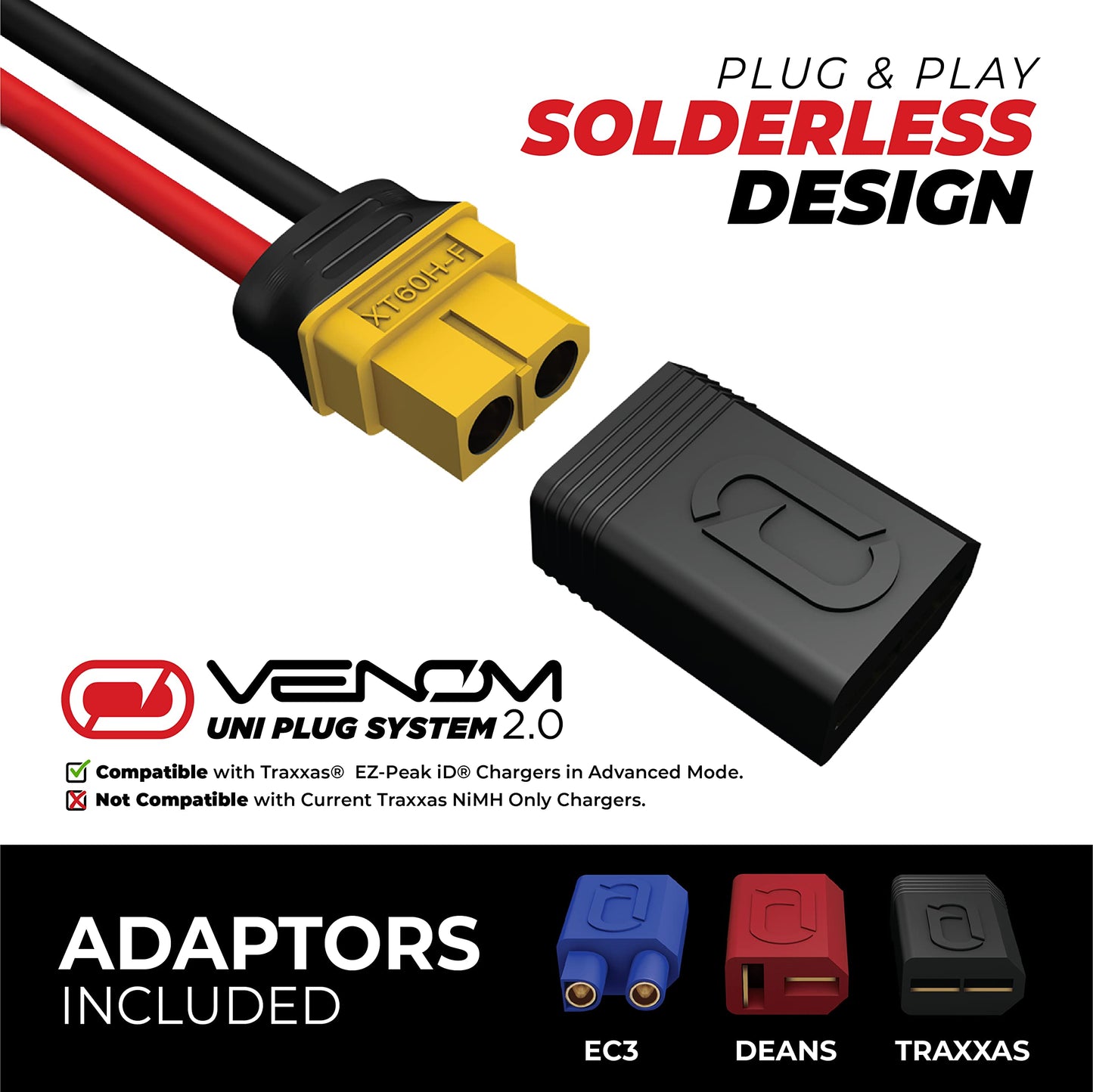 Venom 20C 3S 4000mAh 11.1V LiPo Battery with Universal Plug (Compatible for EC3/Deans/Tamiya)