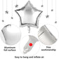 Durony 12 Pieces 18 Inches Silver Star Foil Balloons Star Shaped Mylar Star Helium Ballons Party Decorations For Birthday Party