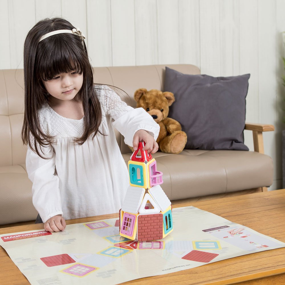 Magformers Build Up 50 Piece Set - Magnetic Tiles Building Blocks, Educational Kit, Stem Toy Set - Magnetic Building Tiles For Kids To Develop Problem-Solving Abilities And Shape Recognition