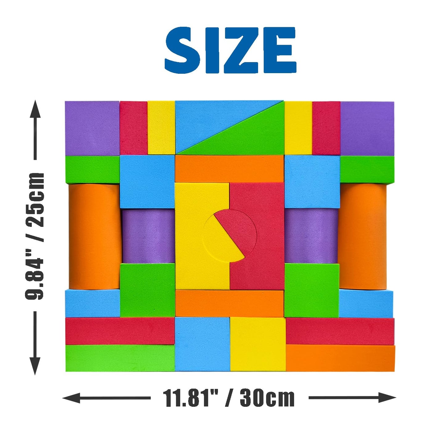 Pairez Toys Large Building Blocks For Toddlers 2-3, Big Foam Building Blocks, Baby Bath Toys, Soft Stacking Blocks Set, Montessori & Sensory Learning Toys For 18+ Month Old Boys & Girls (36Pcs)