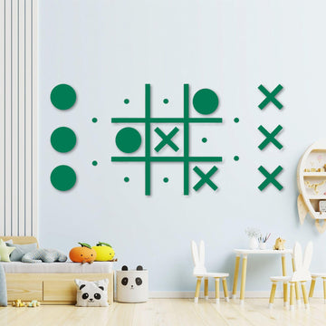 Magnetic Tic Tac Toe Wall-Mount Game,Game Room Decor,Playroom Decor,Hallway Decor, Modern Wall Decals For Kids Room,Classroom&Of