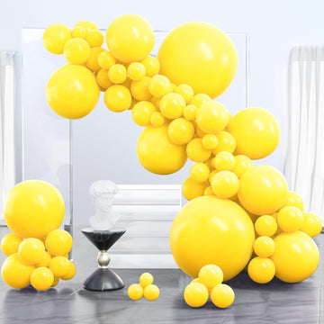 PartyWoo Yellow Balloons - 100 pcs in Various Sizes (5" to 36") - Rubber for Birthday, Wedding, Party Decorations - Model 4711100078160