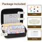 Mexican Train Dominoes Set With 8 Wooden Trays/Racks, Double 12 Dominos Travel Set With 8 Domino Tiles Holders, 91 Tiles Double 12 Colored Dominoes Game Set With Portable Case For Families Kids