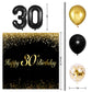 Happy 30Th Birthday Balloons Black Set Decor - Cheers To 30 Years Old Party Theme Garland Banner Backdrop Decorations For Women