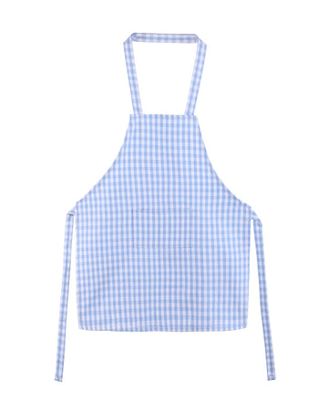 Jennice House Kids Aprons, Children'S Artists Aprons Pure Cotton Gingham Aprons With Pocket And Adjustable Neck Strap, Painting Apron, Baby Chef Apron Party Aprons (Blue, S)