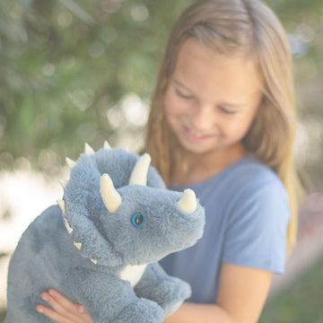 World'S Softest Plush Teal Triceratops, Lushee, Large, 16'' Stuffed Animal For Baby, Toddler, Kids, Adults - Triceratops Plush T